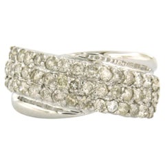 Bague croisée avec diamants taille brillant jusqu'à 1,00ct Or 18k 5,4 grammes