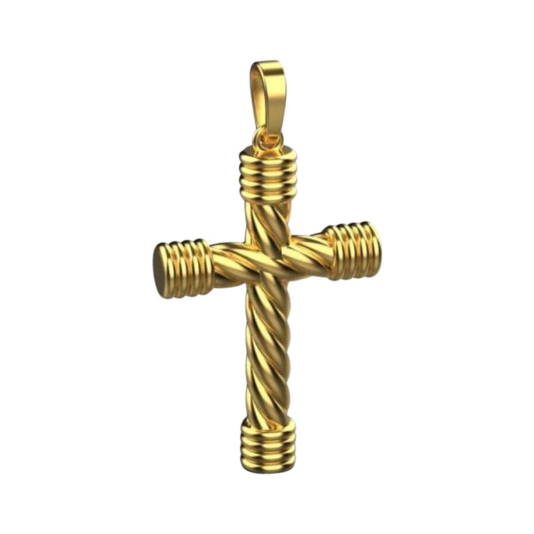 Cross Pendant, 18k Gold For Sale