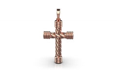 Cross Pendant, 18k Rose Gold