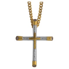 Cross Pendant Diamond 18k Gold Sterling Silver