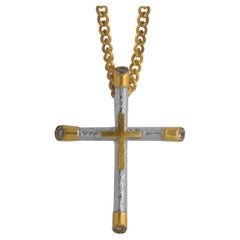 Cross Pendant Diamond 18k Gold Sterling Silver