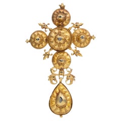 Cross pendant, gold with diamonds, Portuguese, 17th century