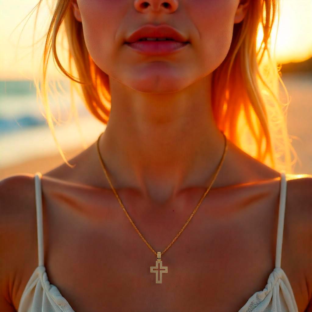 Kreuz-Anhänger aus 14k Gold im Angebot 1