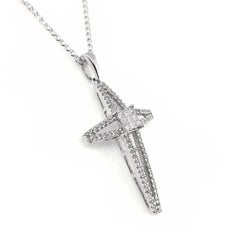 Cross Pendant in 14k White Gold