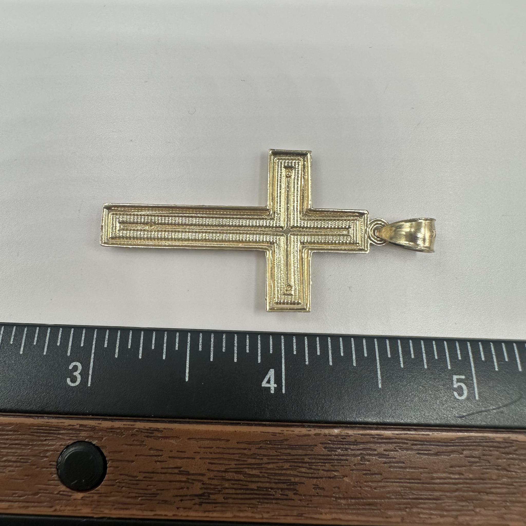 Cross Pendant in 14kt Yellow Gold - 2.62g, Fits Small Chain, New Condition For Sale 1