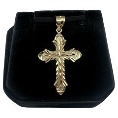 Cross Pendant in 14kt Yellow Gold - 3.32g, Fits Small Chain, New Condition