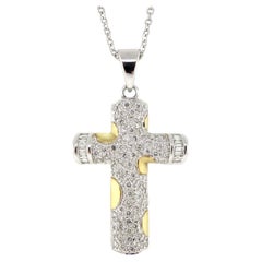 Cross Pendant in 18k 2 Tone