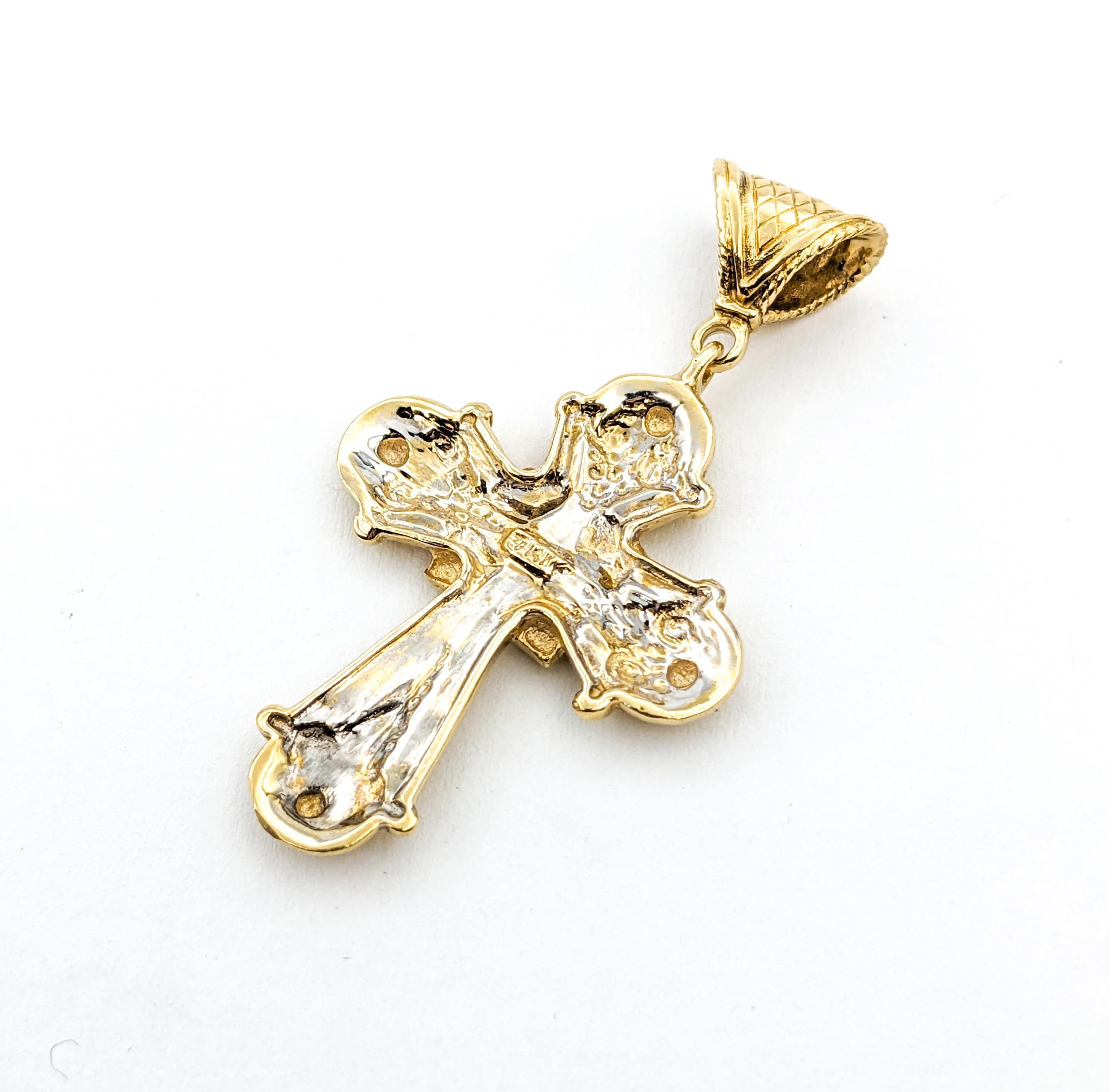 Cross Pendant In Yellow Gold For Sale 4