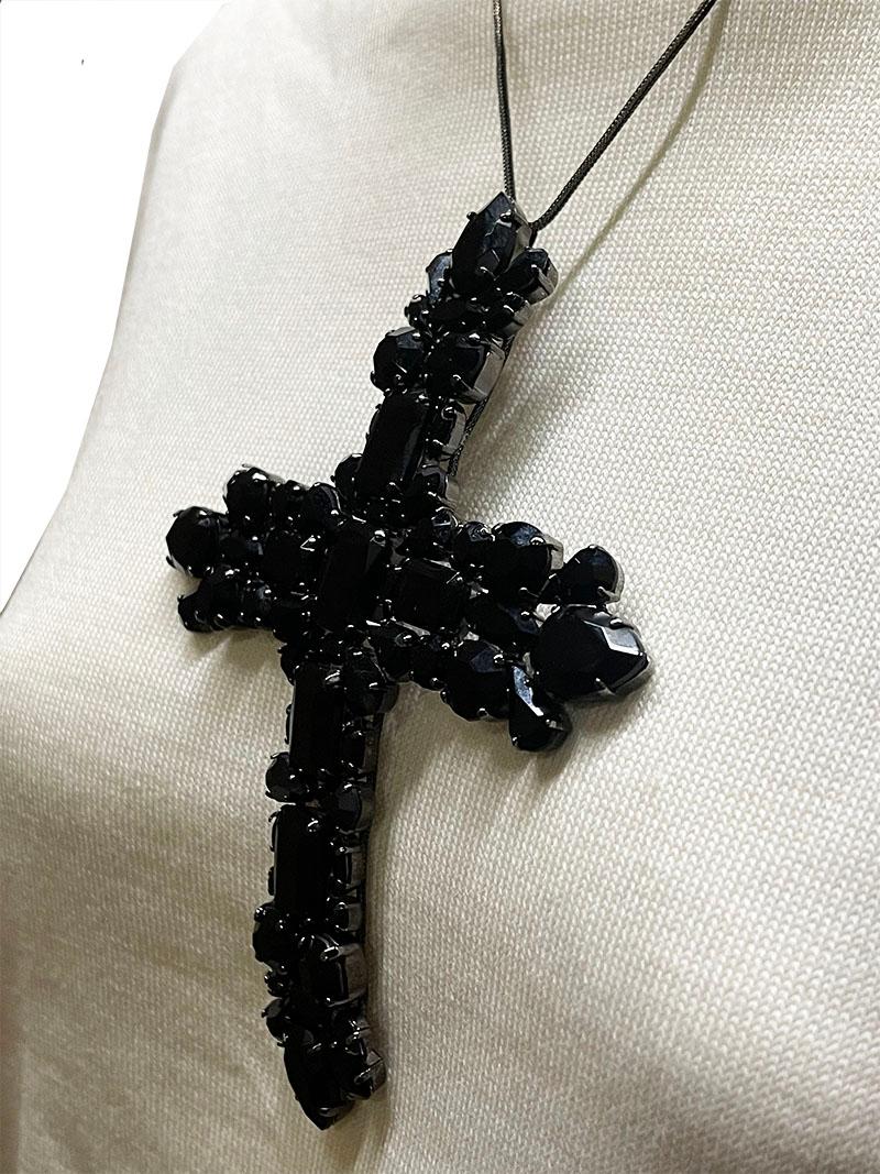 Metal Cross pendant necklace by Gianfranco Ferré, Italy For Sale