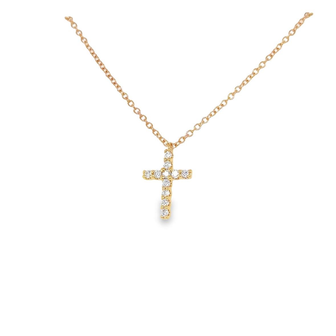 Introducing the TIMELESS Cross Necklace, elegantly crafted in 18Kt rose gold, with a weight of 4.07 grams. It features 11 Round Diamonds, each boasting a G color grade and VS clarity, with a total carat weight of 0.32.

The Timeless Collection was