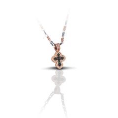 Cross Pendant Necklace with Green Zircon Stones, Dimitrios Exclusive C249