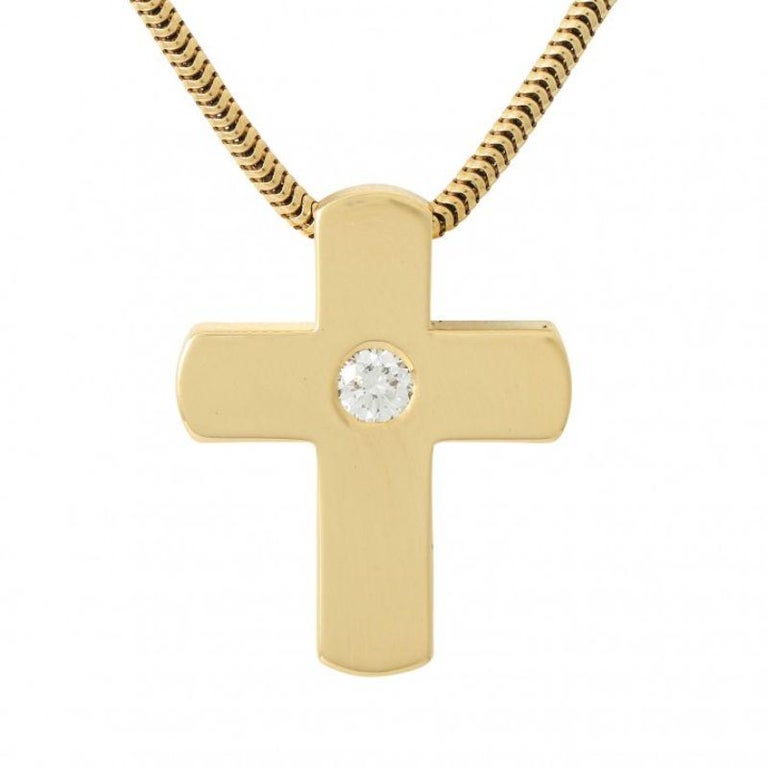 Cross' Pendant with Brilliant For Sale at 1stDibs