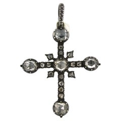 Cross Pendant with Diamond 6.00 crt 925 silver