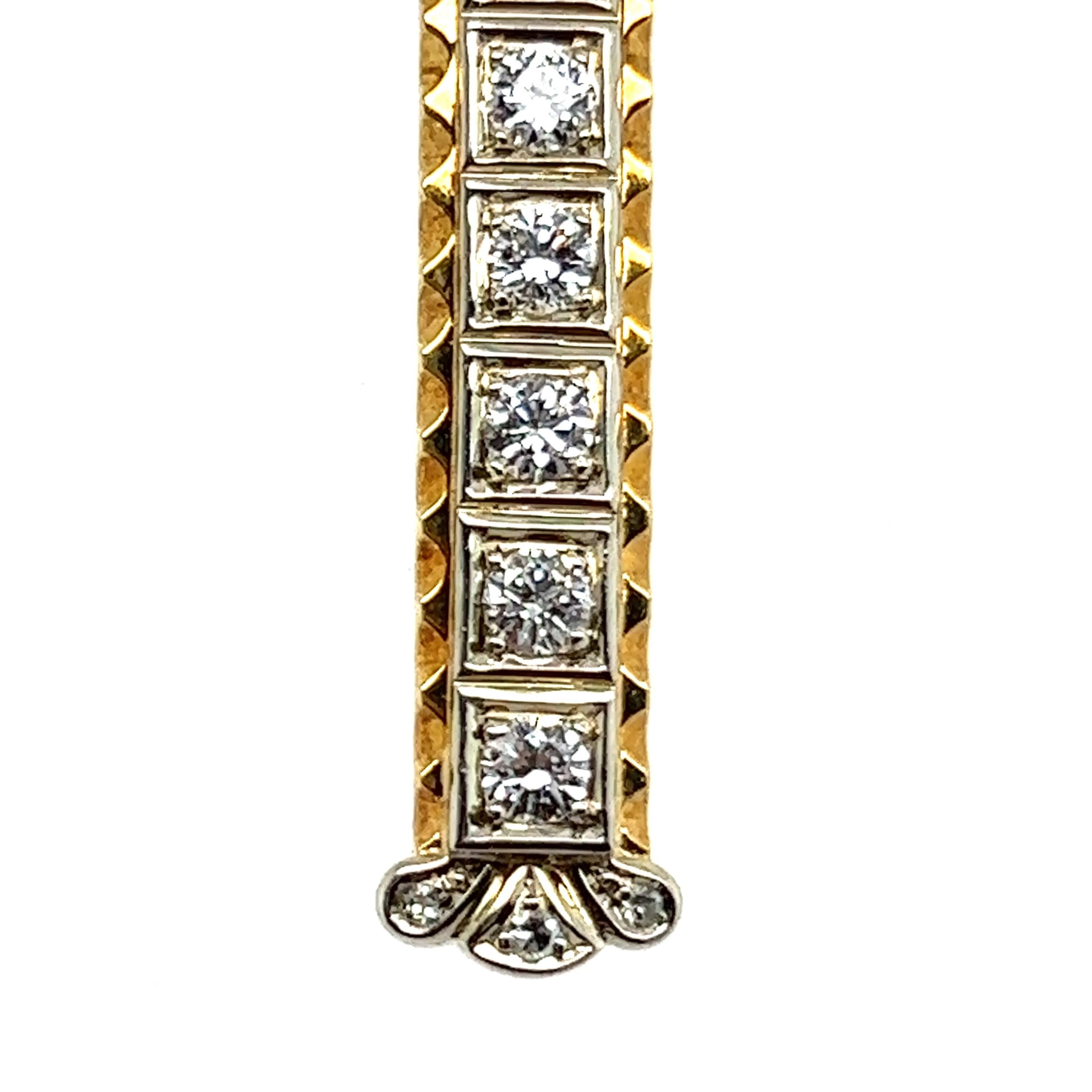 Cross Pendant with Diamonds in 18 Karat Yellow & White Gold 1