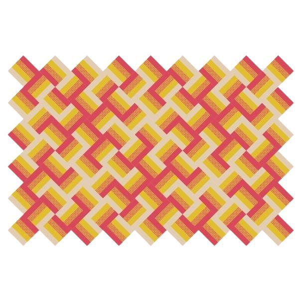 Cross Rug - 'Beige-Yellow-Orange-Pink' by Anatole Royer for La Chance For Sale