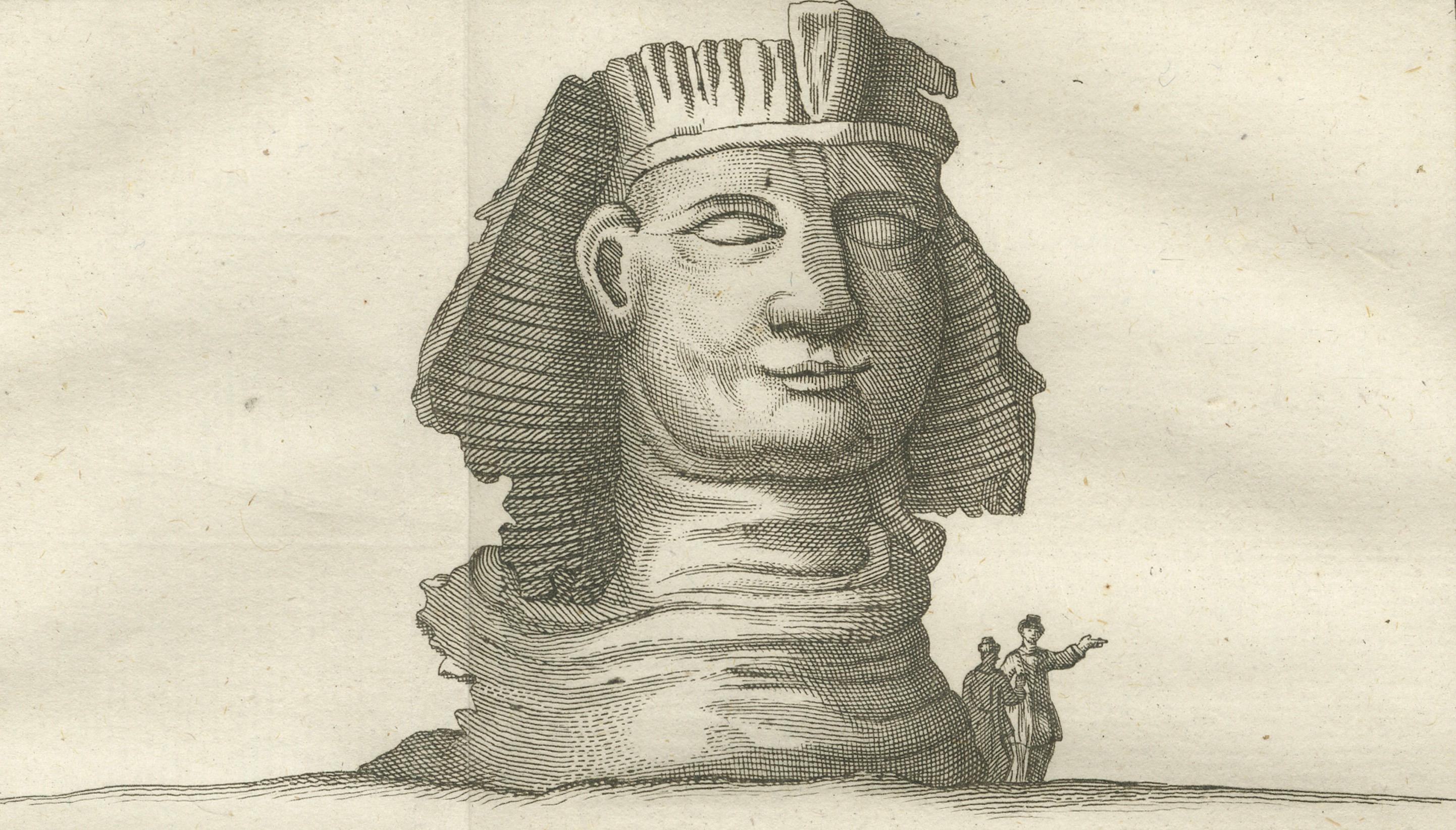 Sección transversal de la Gran Pirámide y la Cabeza de la Esfinge - Egipto Grabado de 1776 Papel en venta