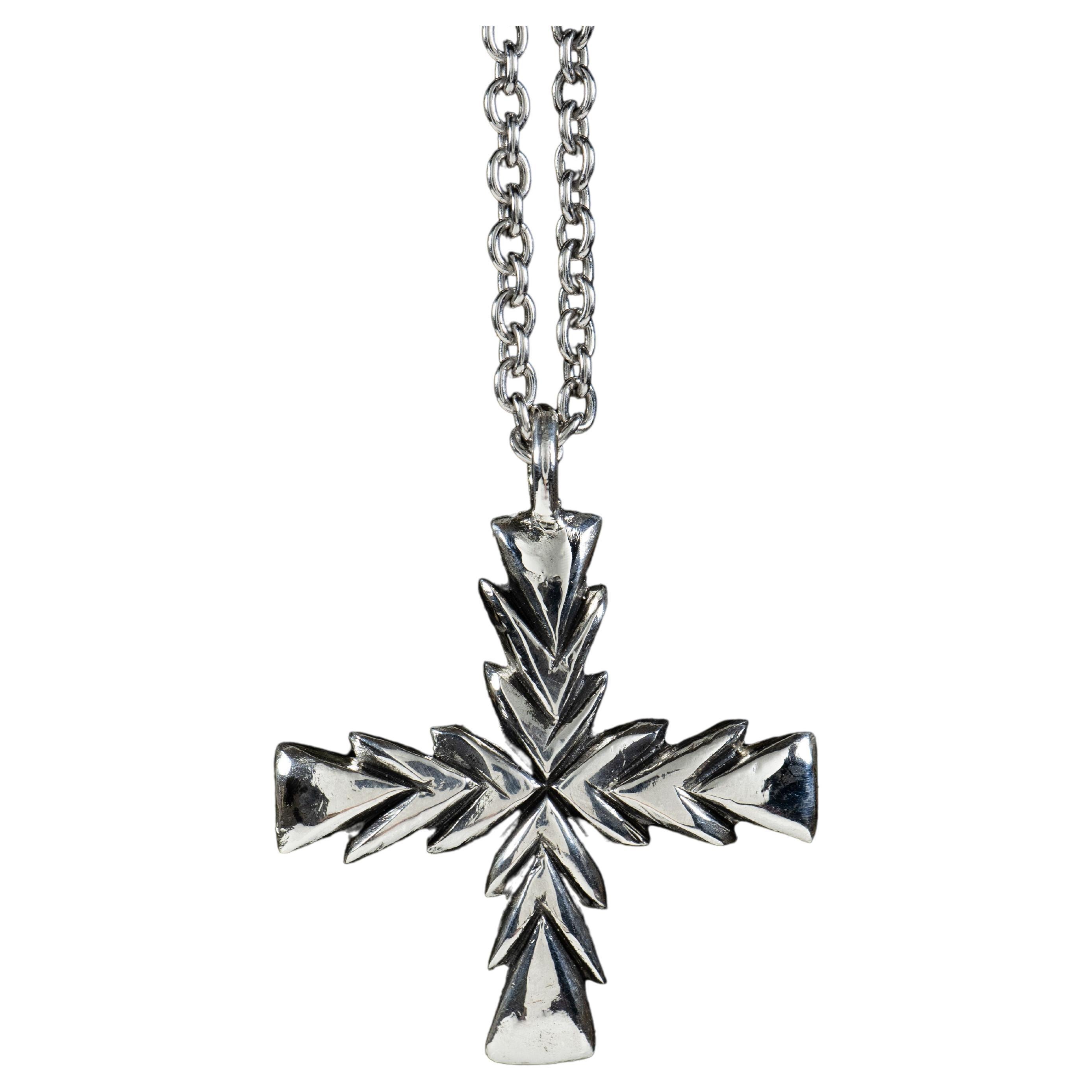 Cross (Sterling Silver Pendant) by Ken Fury For Sale