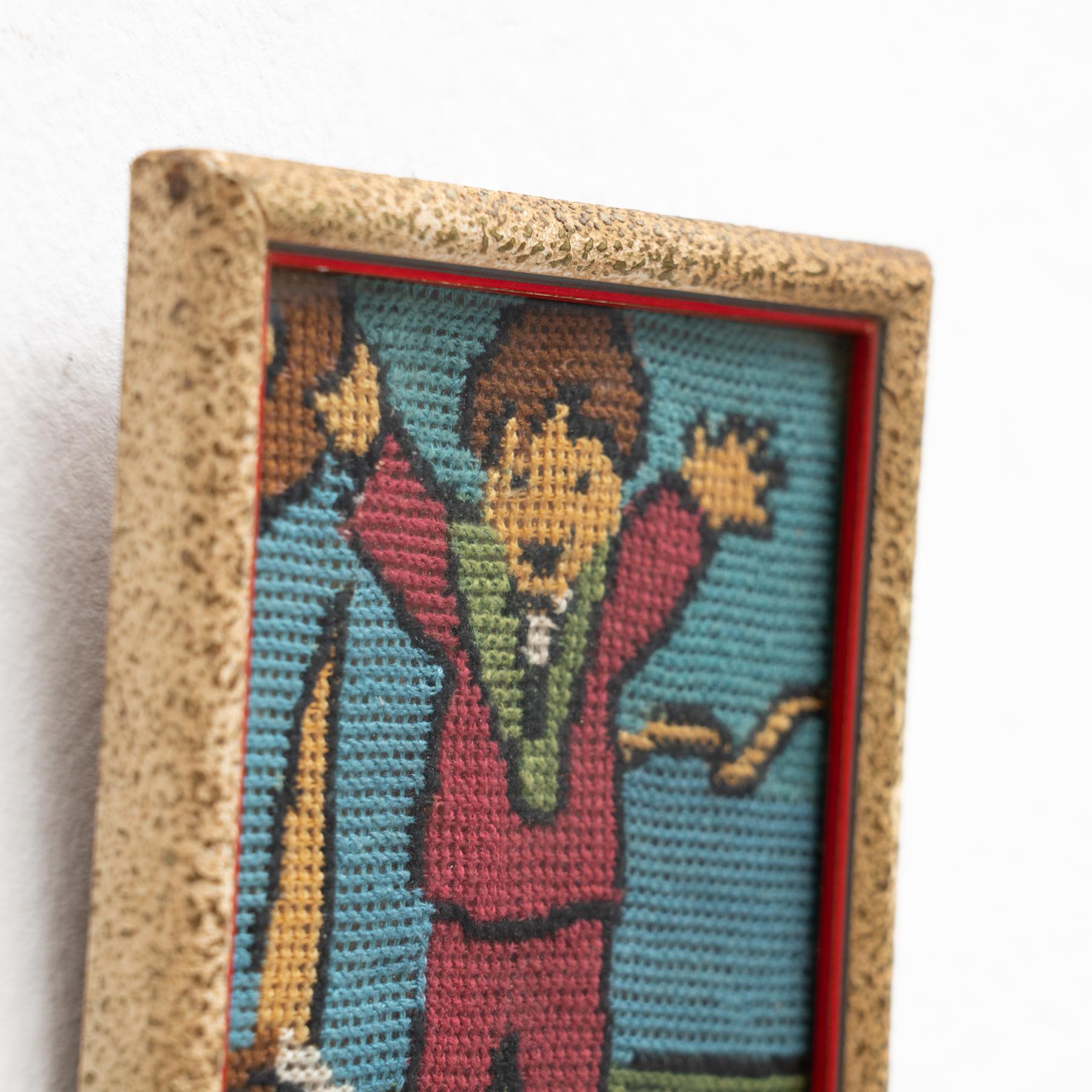 Cross-Stitch Framed Artwork, circa 1960 For Sale 3