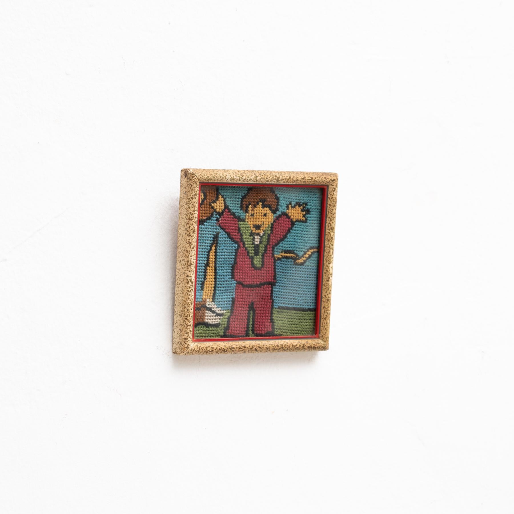 Cross-Stitch Framed Artwork, circa 1960 For Sale 1