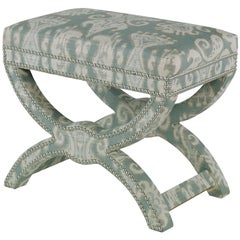 Cross Stool in Mist and Ivory by CuratedKravet