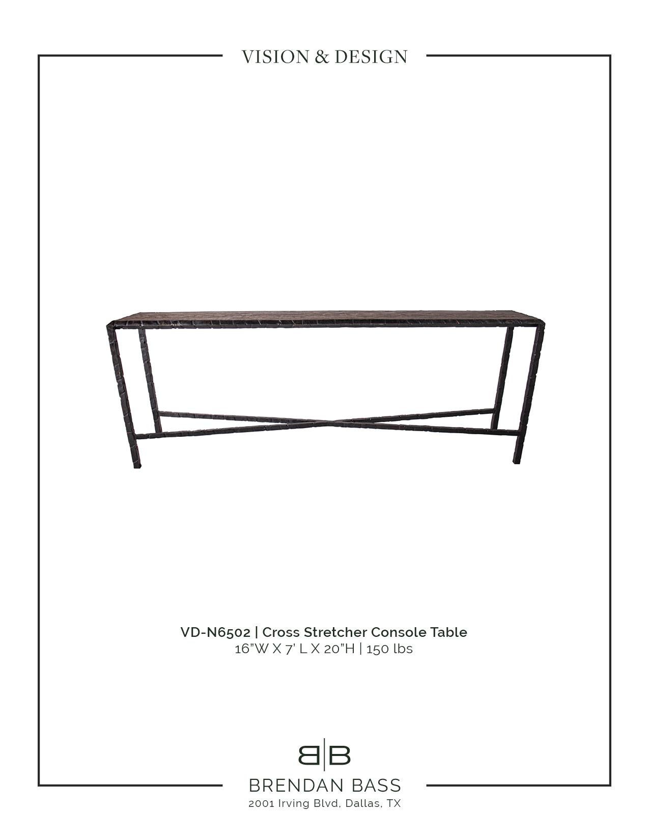 Contemporary Cross Stretcher Console Table For Sale