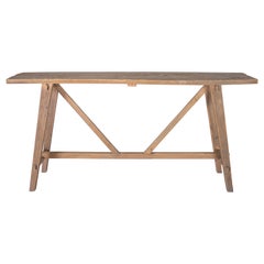 Cross Stretcher Design Console Table Reclaimed Elm