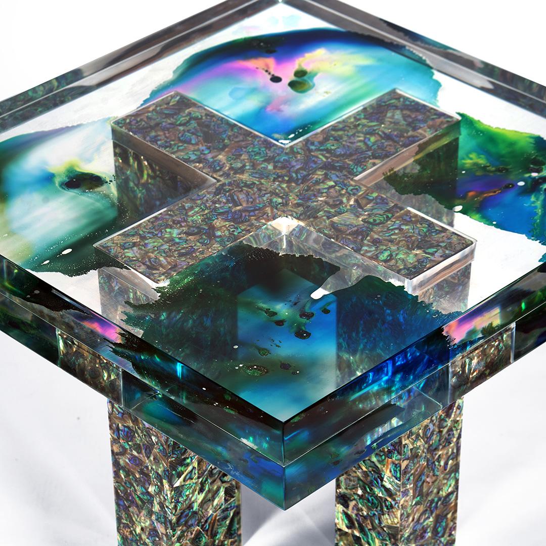 Cross The Sea 1 Side Table by Jean Pascal Levy-Trumet In New Condition For Sale In Geneve, CH
