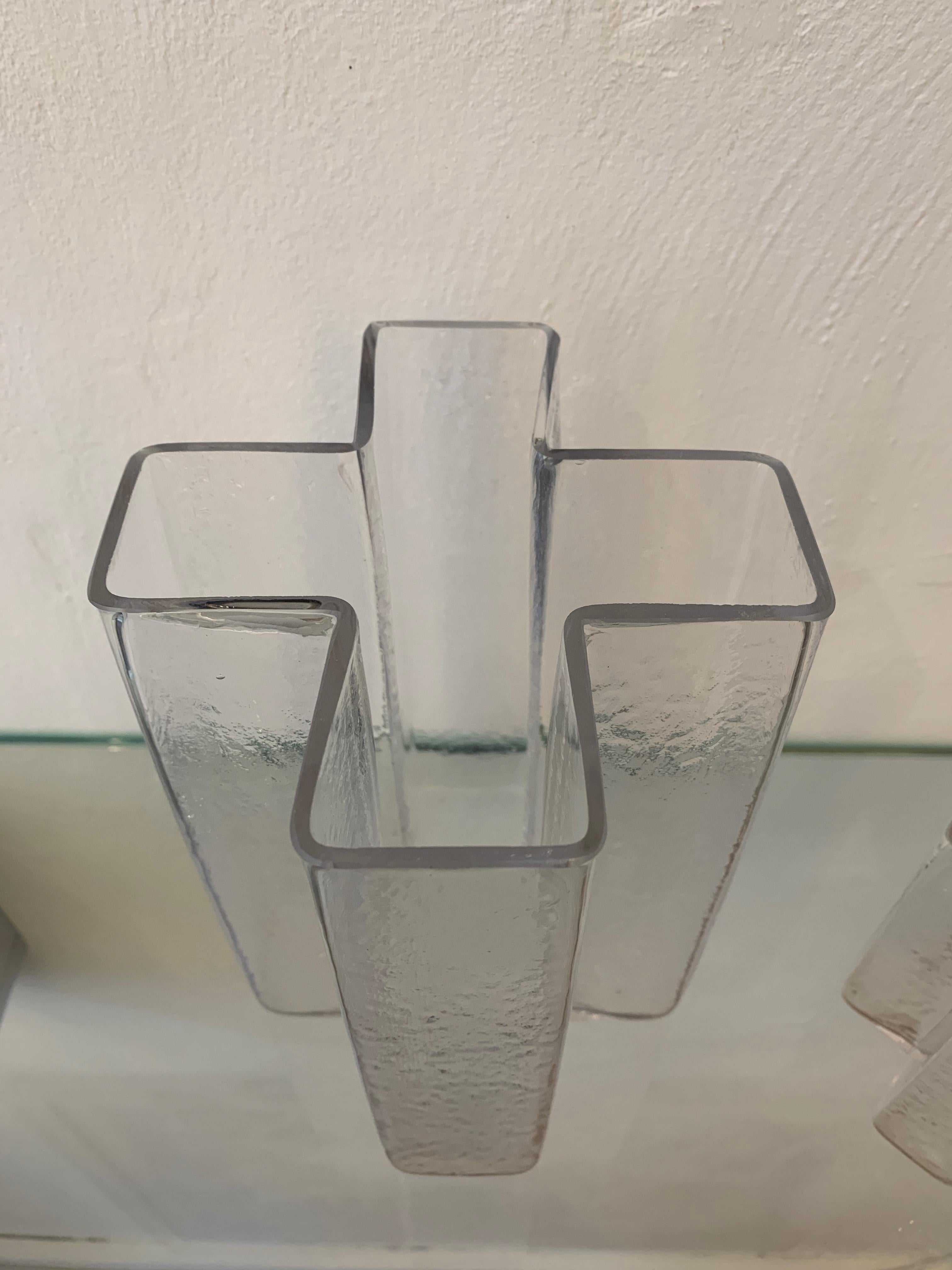 Cross Vases by Danish Architect Bodil Kjaer - Gullaskruf Sweden In Good Condition In Utrecht, NL