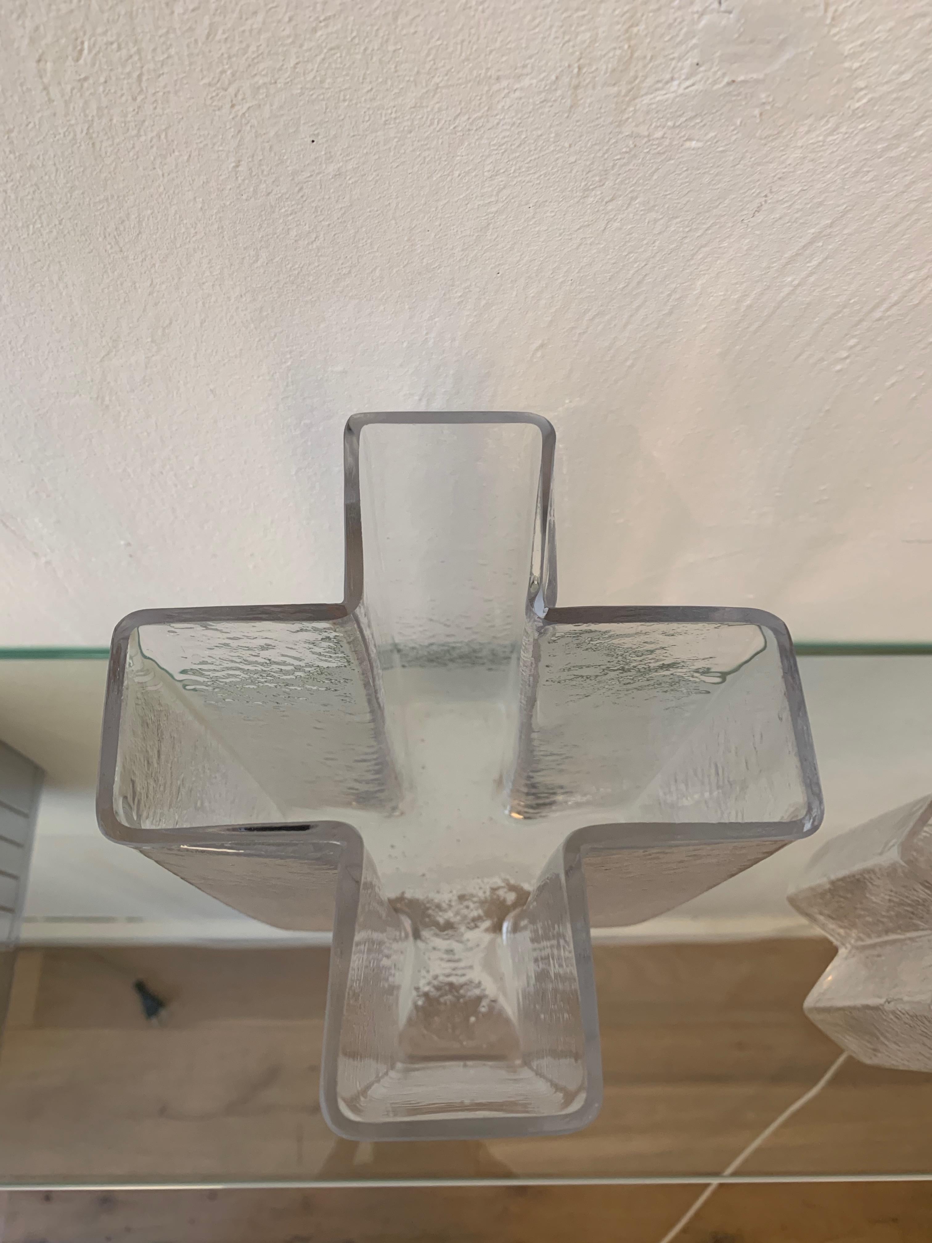 Mid-20th Century Cross Vases by Danish Architect Bodil Kjaer - Gullaskruf Sweden