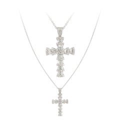 Cross White Gold 18K Necklace Diamond for Her