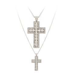 Cross White Gold 18K Necklace Diamond for Her