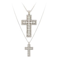 Kreuz Weißgold 18K Halskette Diamant für Sie