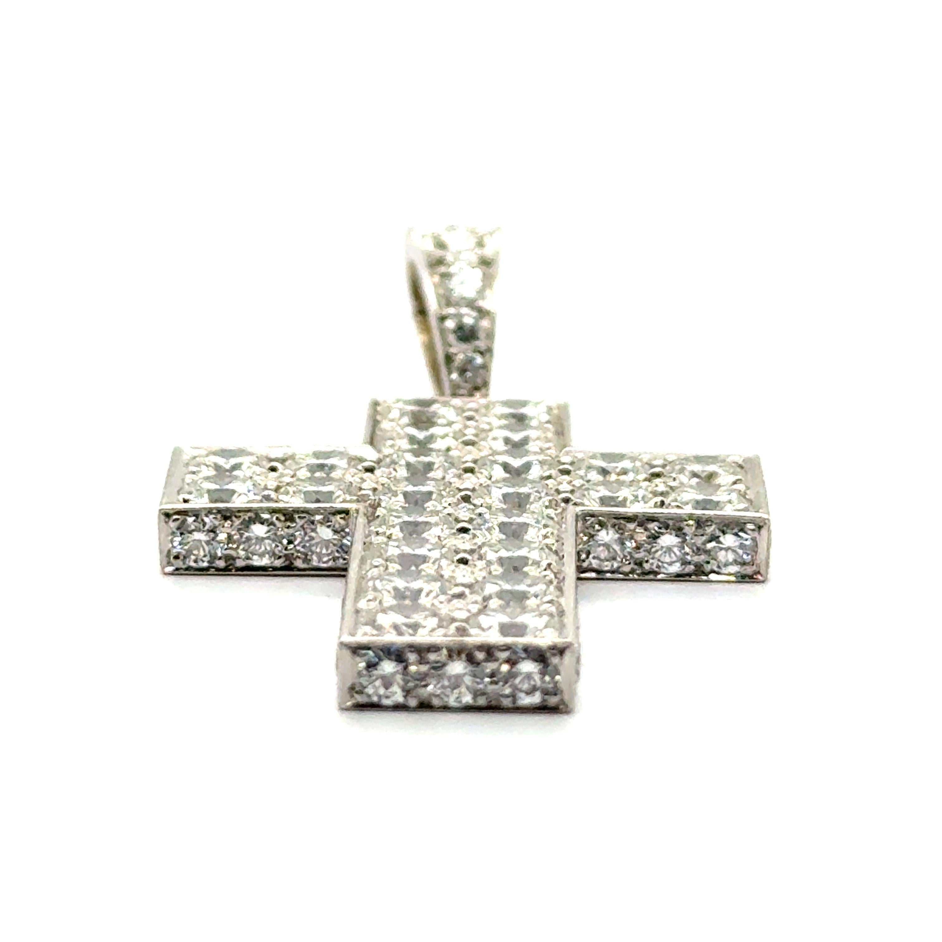 Croce con diamanti in oro bianco 18 carati di Cartier in vendita 3