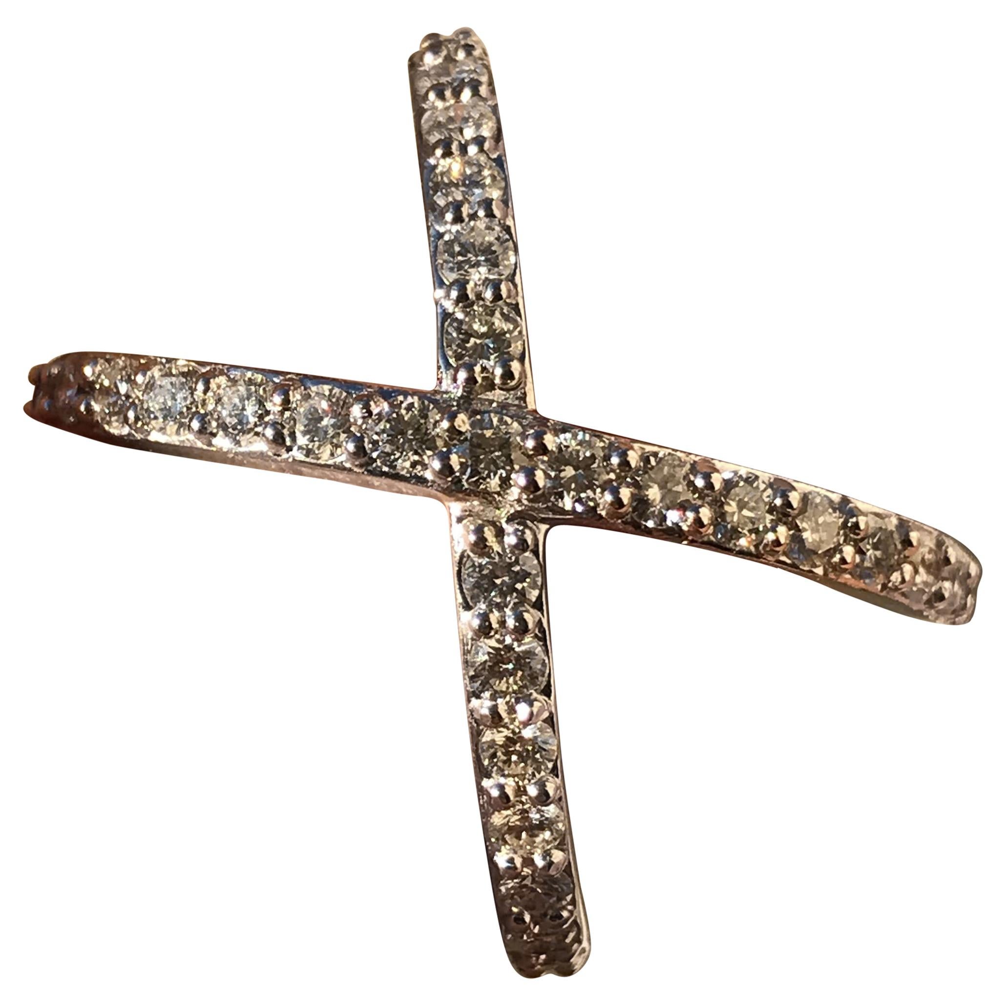 Cross X Diamant Hochzeit Eternity Band 0,91 Karat, 18 Karat W, Ben-Dannie