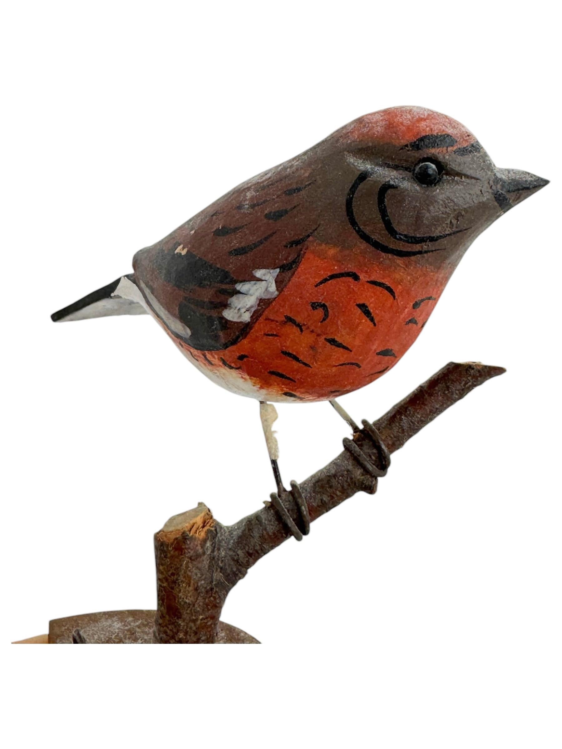 Pájaro Piquituerto Vichtauer Tallado a Mano en Madera, Arte Popular de la Selva Negra, Austria, Años 20 en venta 3