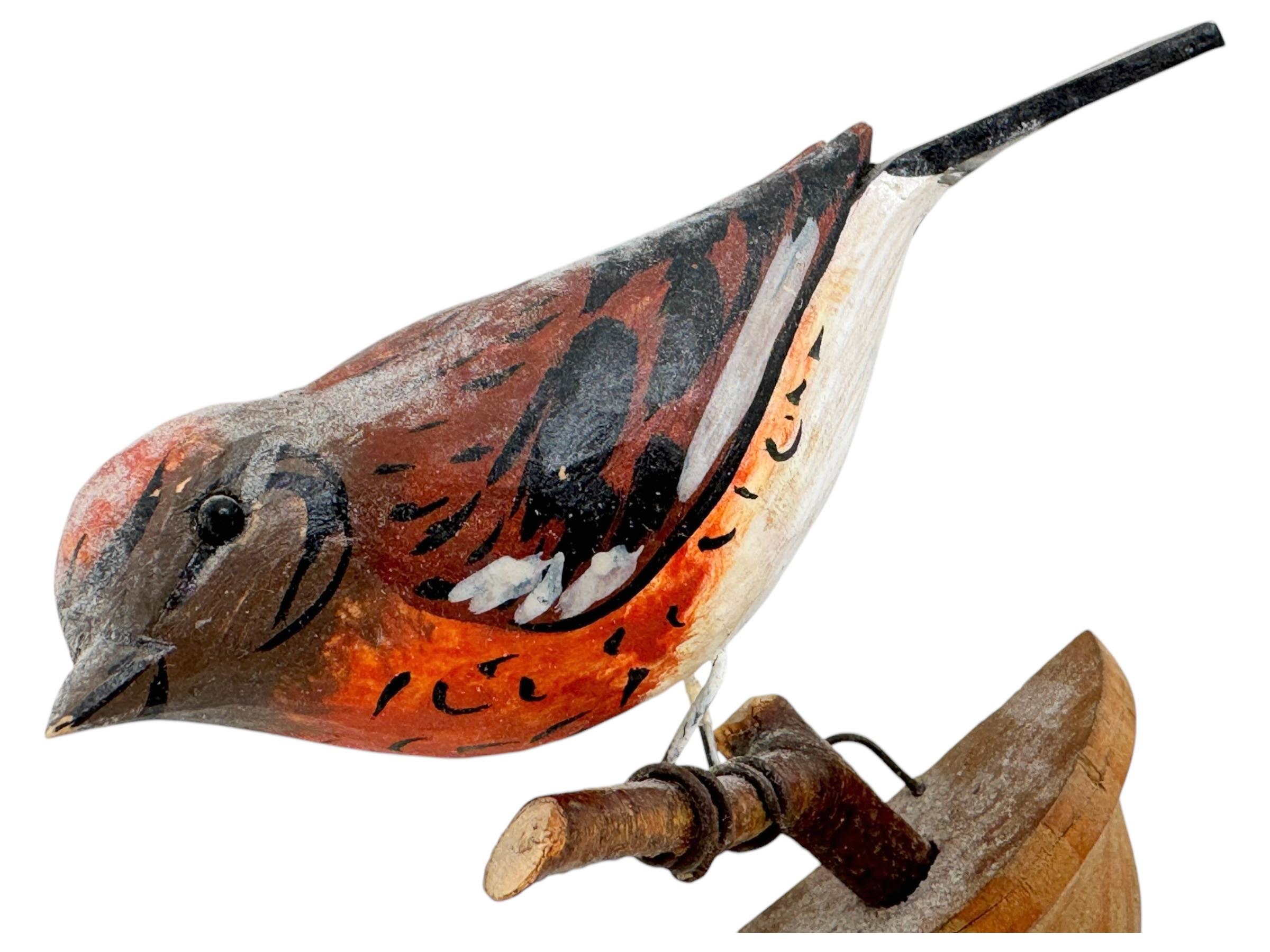 Pájaro Piquituerto Vichtauer Tallado a Mano en Madera, Arte Popular de la Selva Negra, Austria, Años 20 en Bueno estado para la venta en Nuernberg, DE