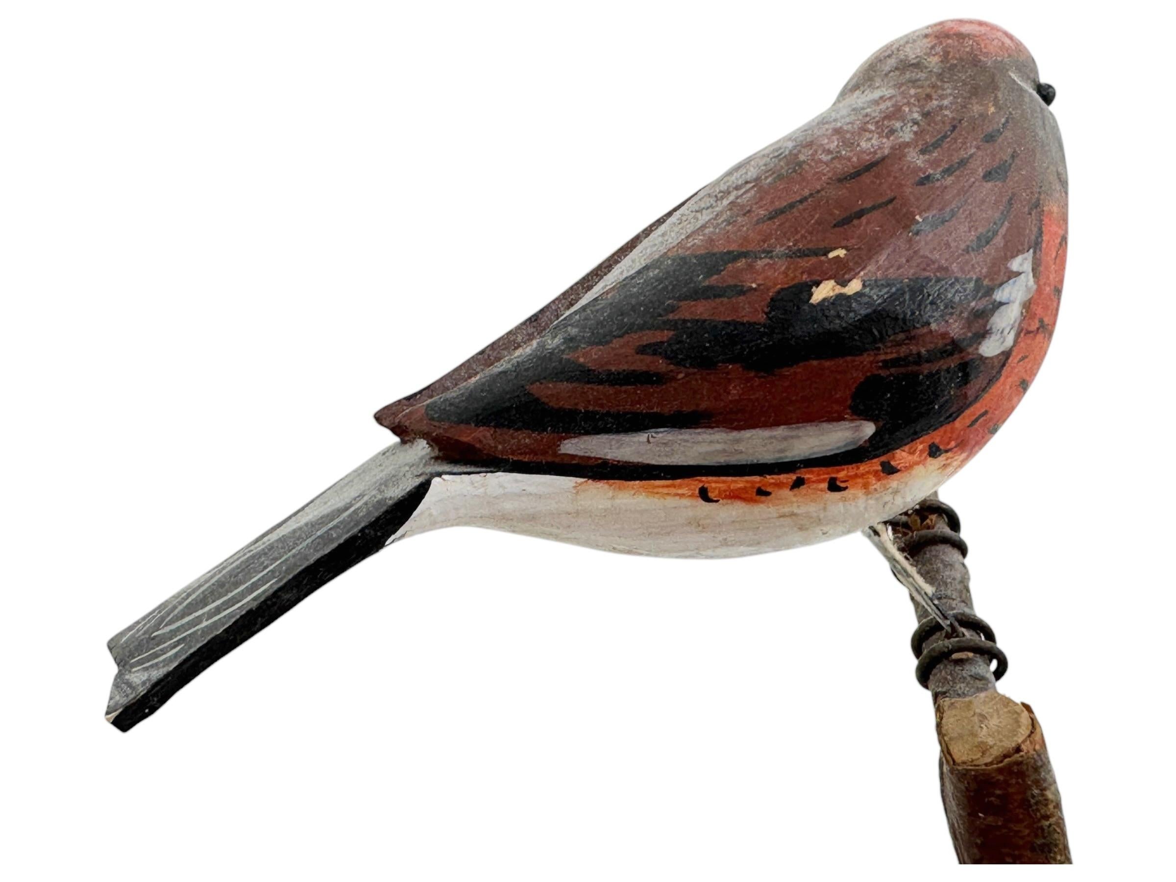 Pájaro Piquituerto Vichtauer Tallado a Mano en Madera, Arte Popular de la Selva Negra, Austria, Años 20 en venta 1