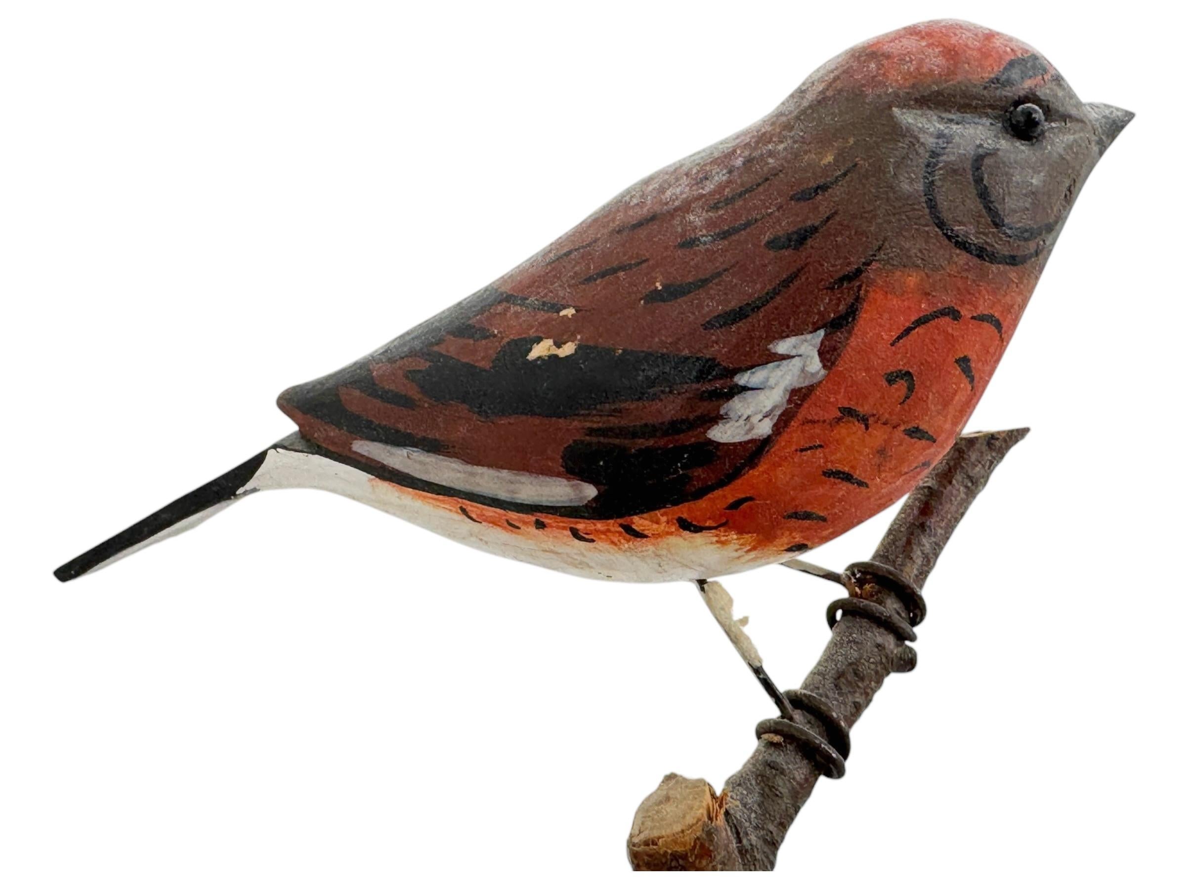 Pájaro Piquituerto Vichtauer Tallado a Mano en Madera, Arte Popular de la Selva Negra, Austria, Años 20 en venta 2