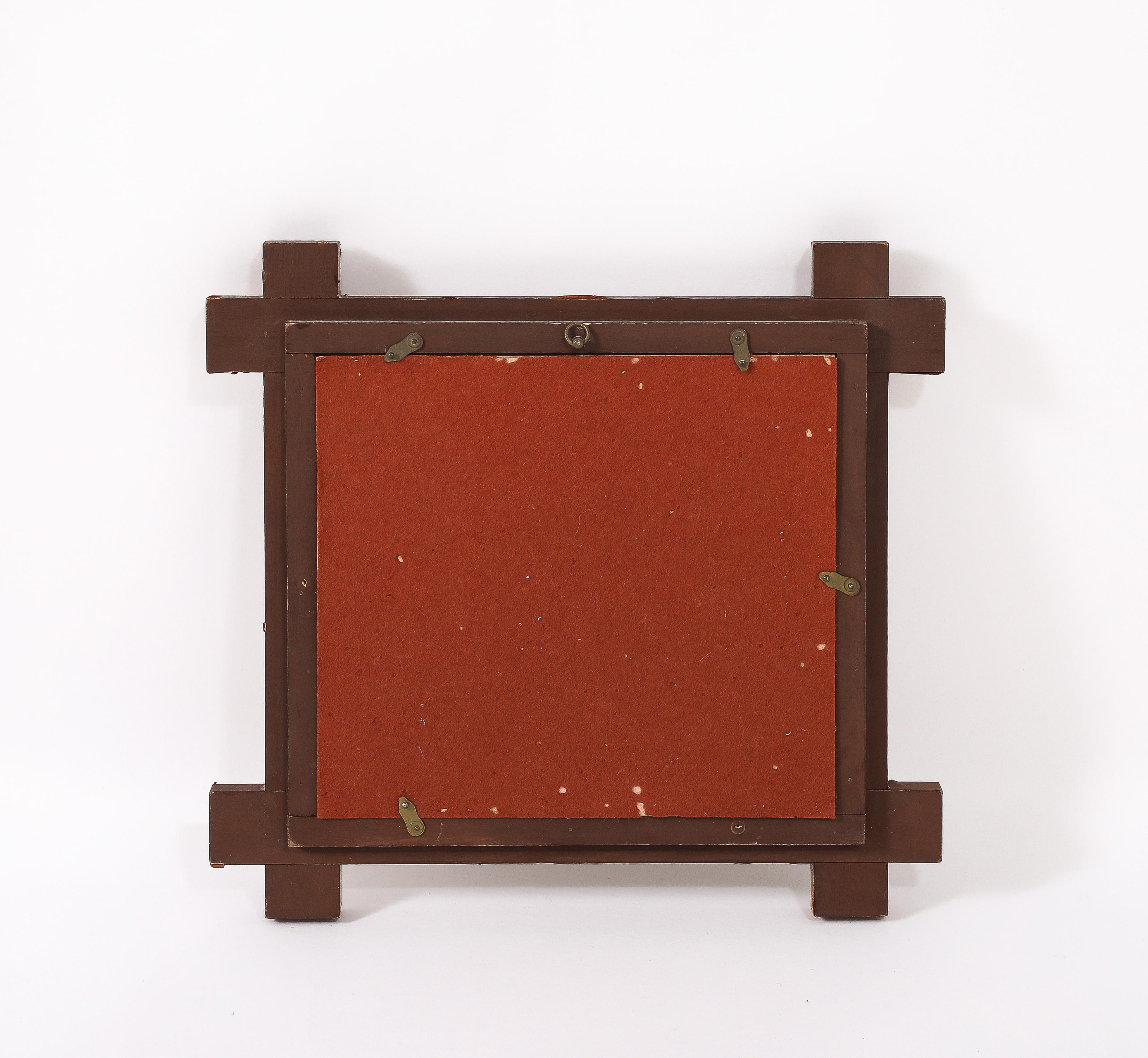 Crossed Leather Mirror, France 1950's For Sale 5