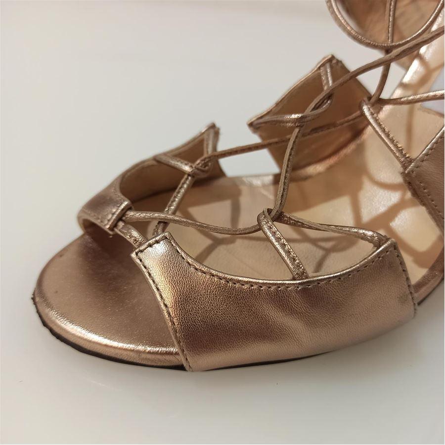 Jimmy Choo London Crossed open toe size 38 1/2 In Excellent Condition For Sale In Gazzaniga (BG), IT