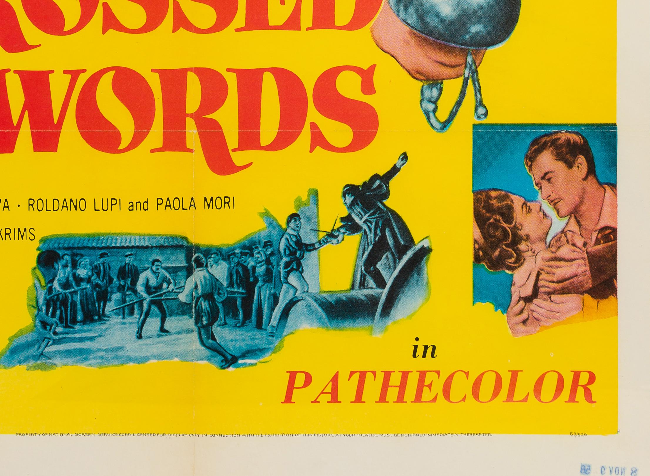 Américain Affiche originale du film « Crossed Swords » (Le Prince et le Pauvre), États-Unis, 1953 en vente
