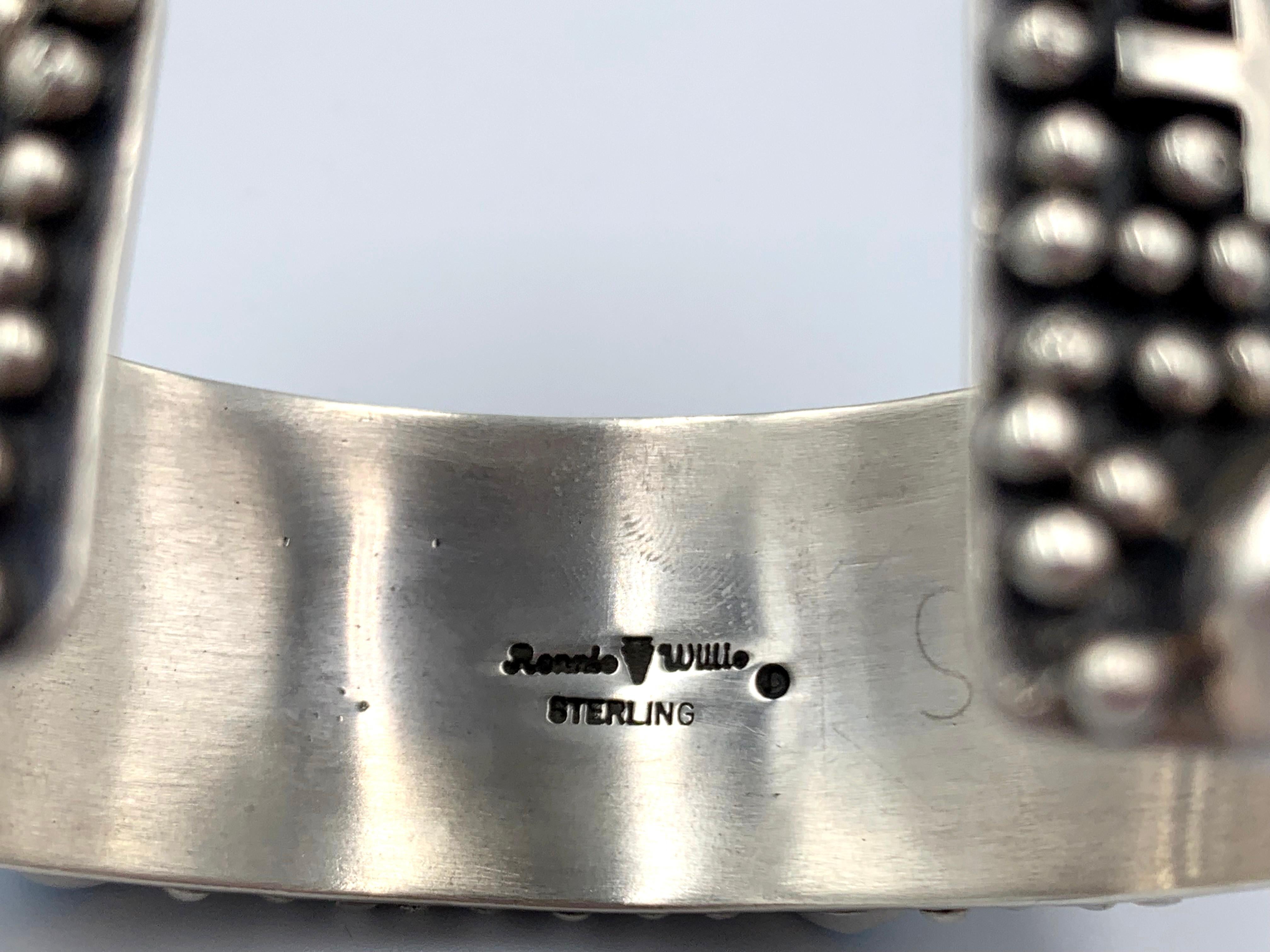 Bracciale in argento con croci e gocce di pioggia e turchese di Ronnie Willie in vendita 3