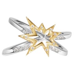 CROSSETTE RING - Diamant, 18K Gold und Platin