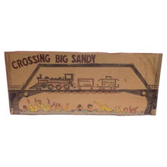 Crossing Big Sandy by the Outsider Artist Lewis Smith, Crayon, Marker