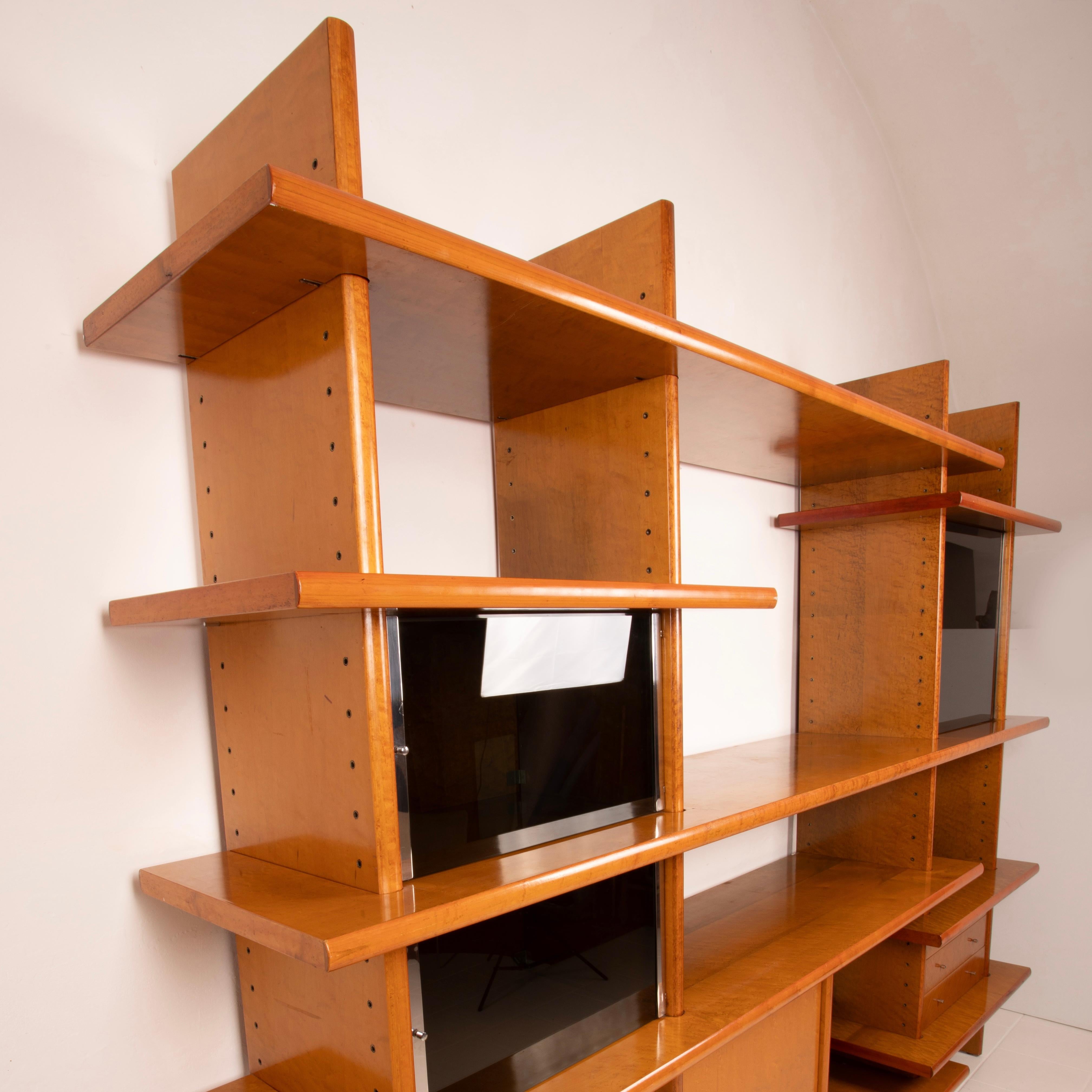 Crossing Bookcase by Giovanni Offredi for Saporiti, 1970s en vente 4