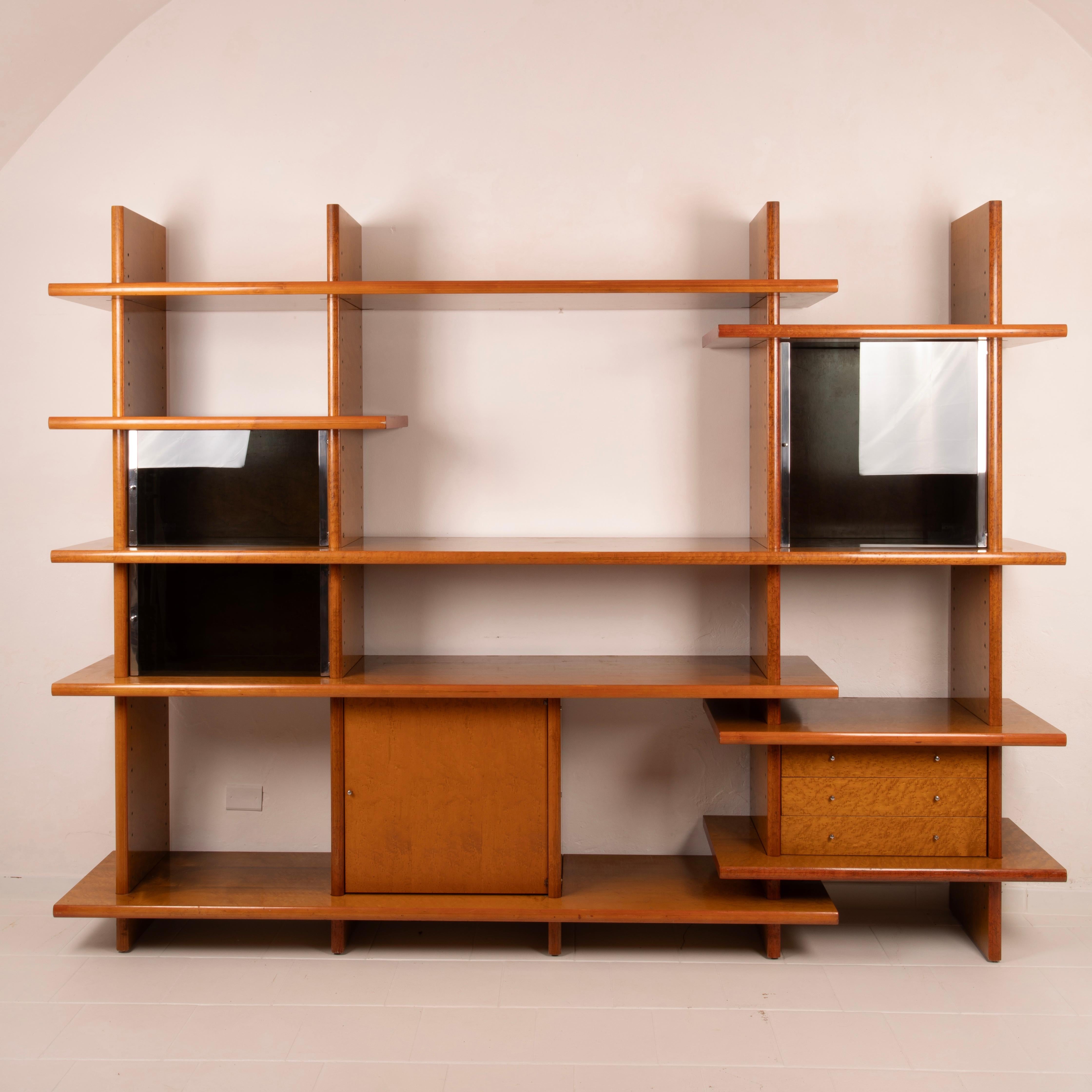 Italian Crossing Bookcase by Giovanni Offredi for Saporiti, 1970s en vente