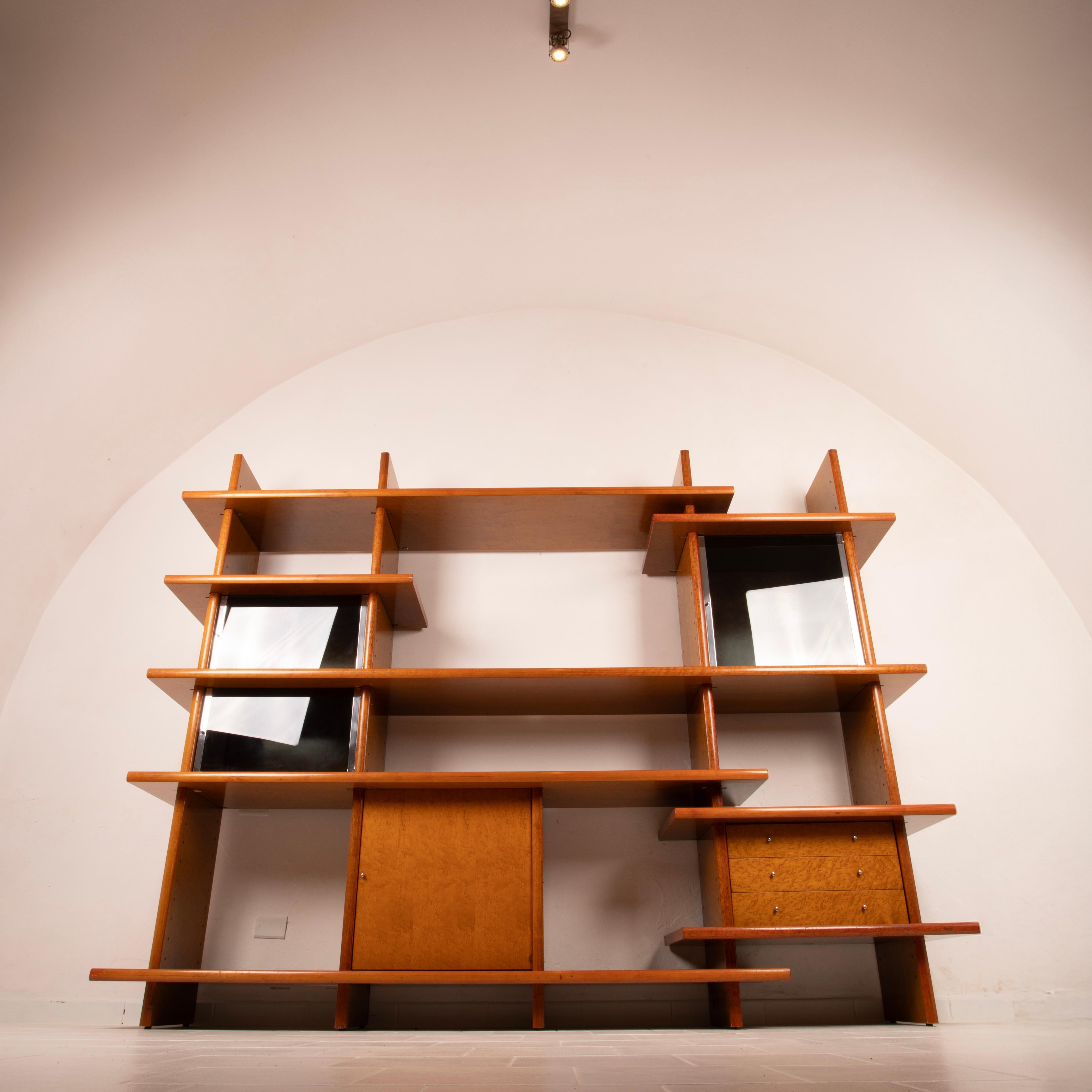 Crossing Bookcase by Giovanni Offredi for Saporiti, 1970s Bon état - En vente à Conversano, IT