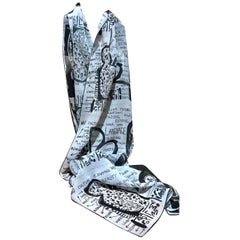 Crossing Over, black white scarf Melanie Yazzie Native American Navajo chiffon