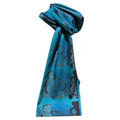 Crossing Over, scarf, by Melanie Yazzie, Navajo, new, Teal, black 