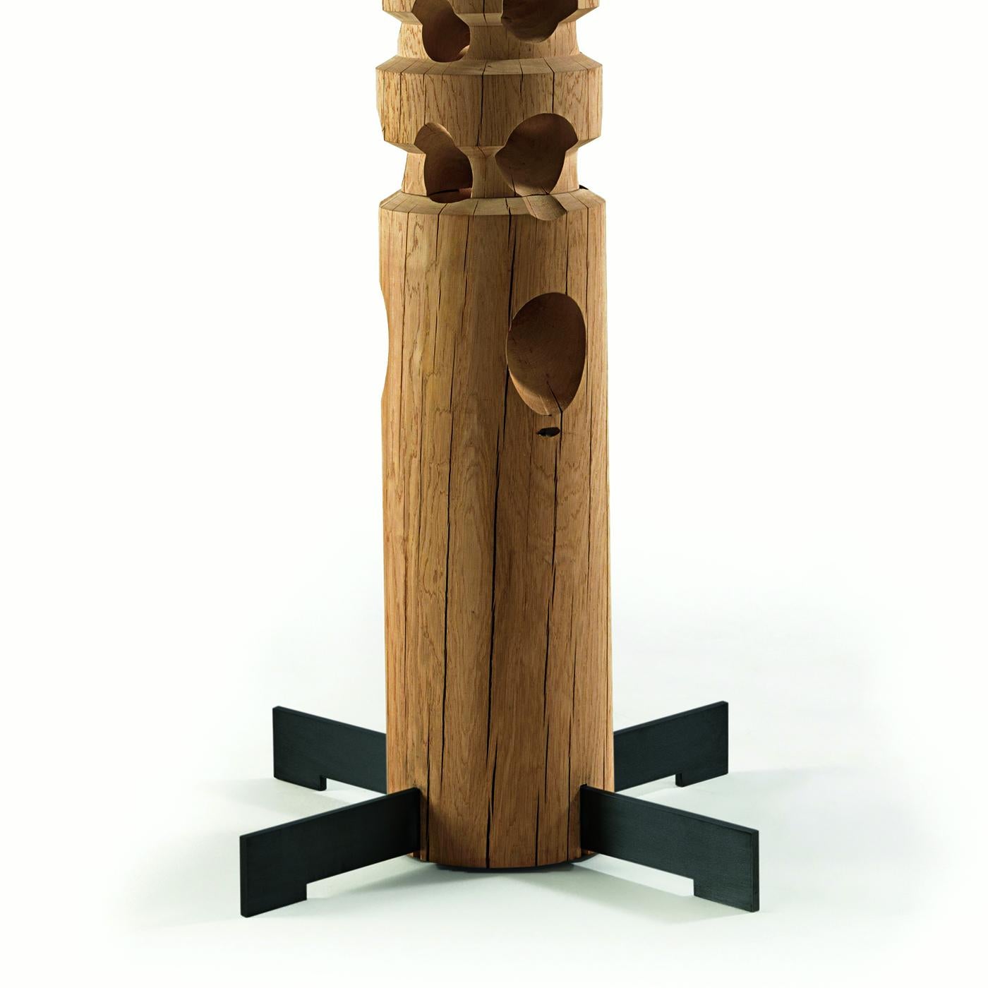 Hand-Crafted Crossing Raw Oak Sculpture For Sale